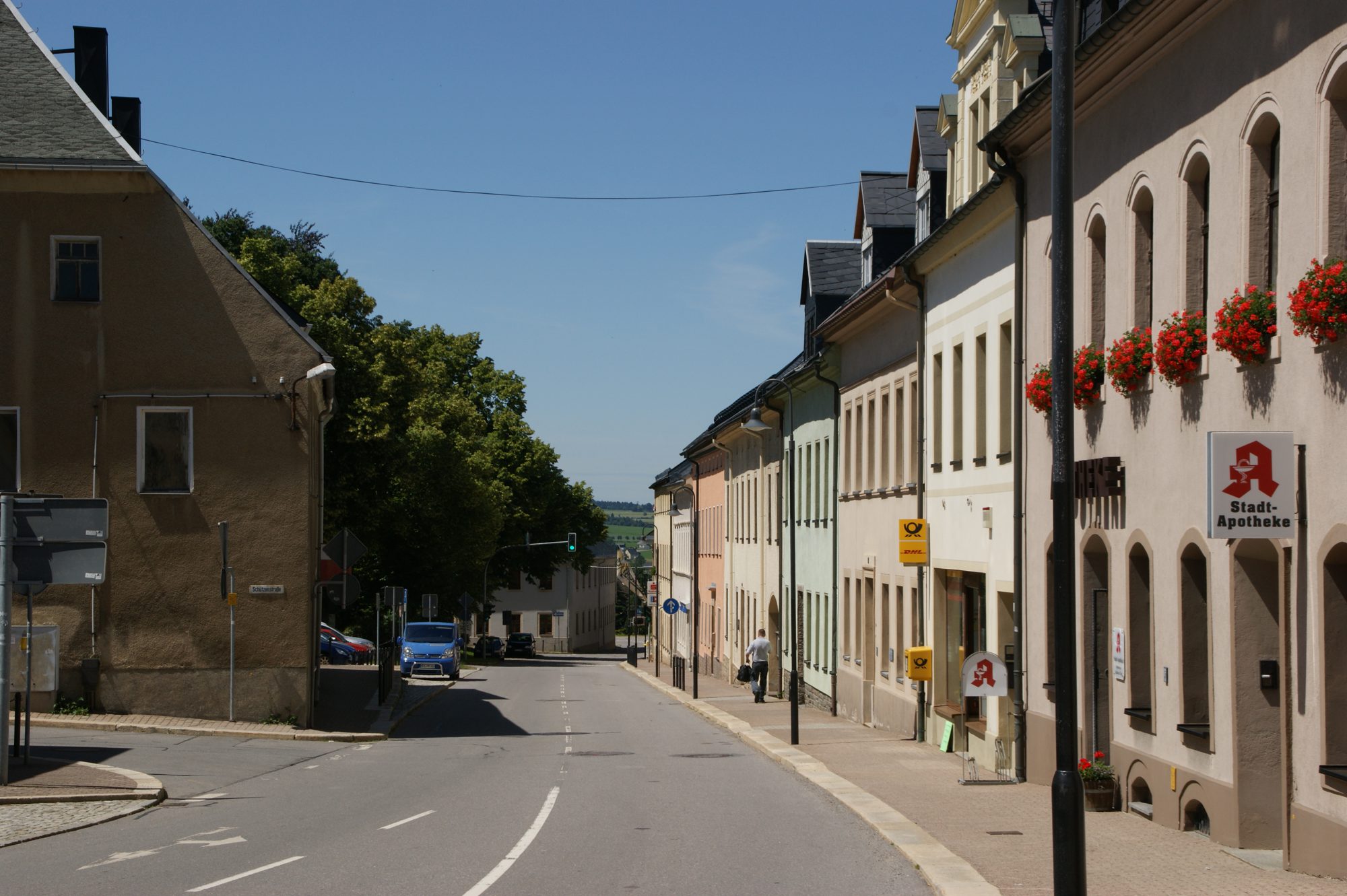Ortsmitte Zöblitz im Erzgebirge